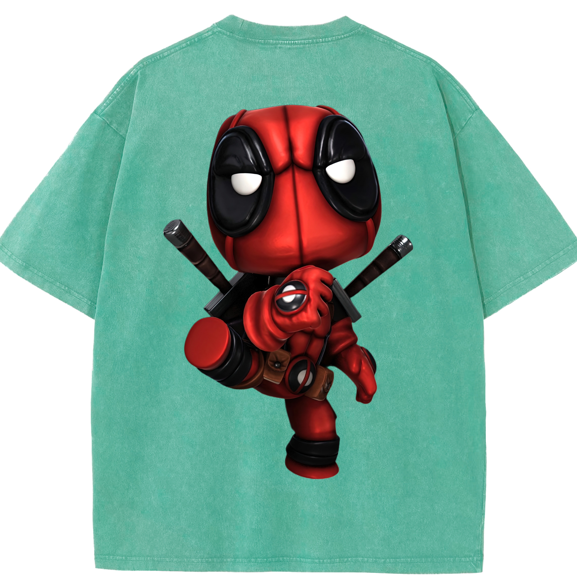 （画像用） Deadpool デッドプール 綿100% ヴィンテージ風 半袖Tシャツ（背面プリント）